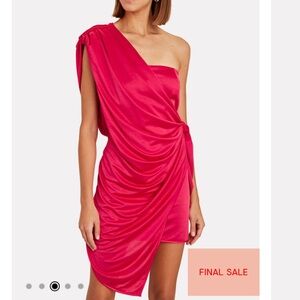 Elegant Red Draped Dress